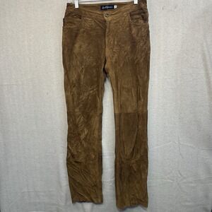 Earl Jeans Tan Faux Suede Straight Leg Jeans Pants Sz 29‎ (sz8) Y2K Vintage USA